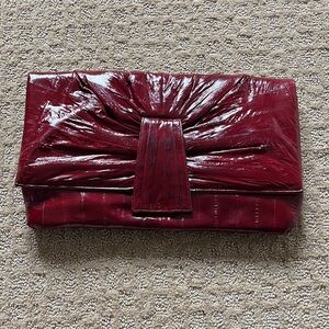 NEW Vintage Eel skin Red Clutch Bag